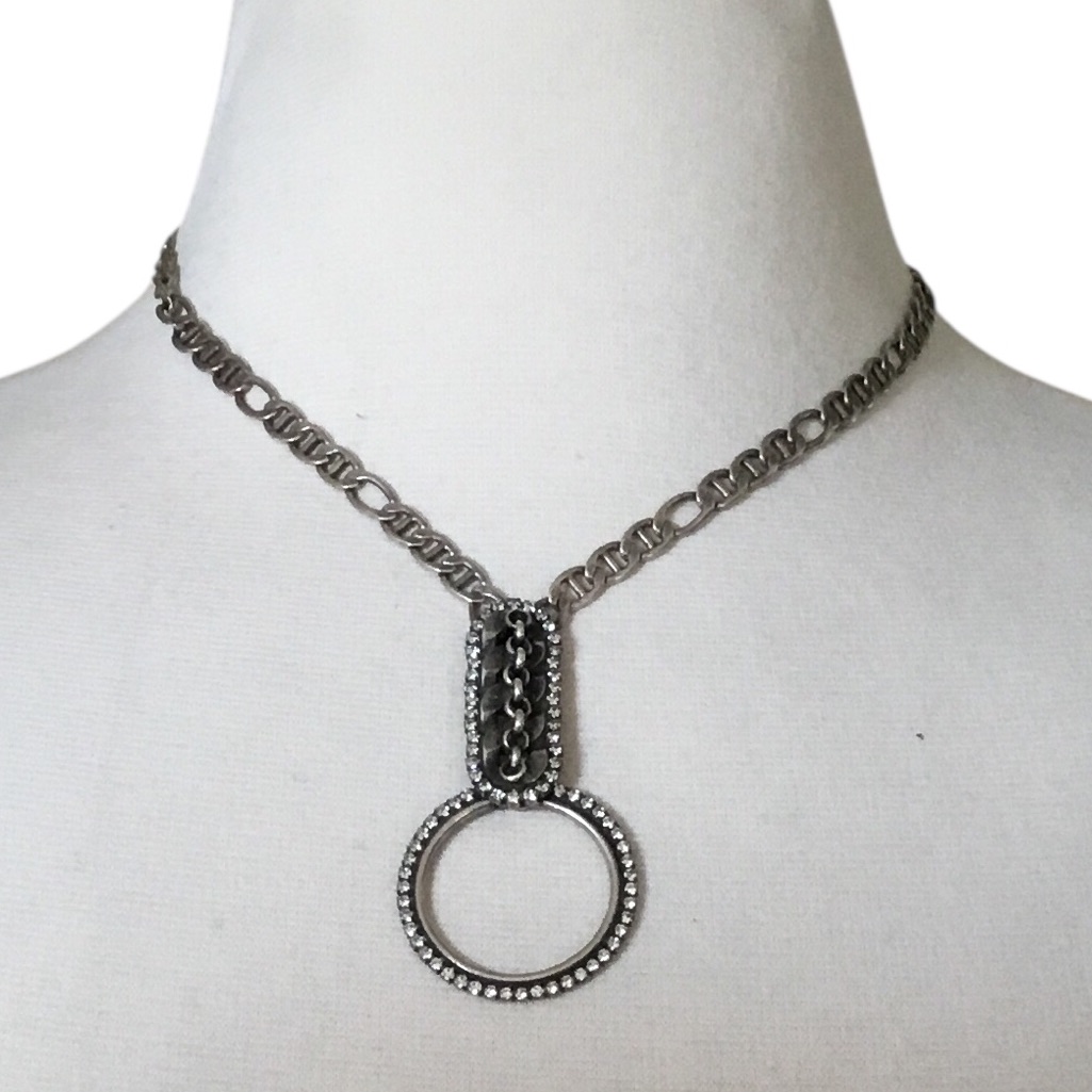 Dannijo Metal Rhinestone Statement Necklace 99$